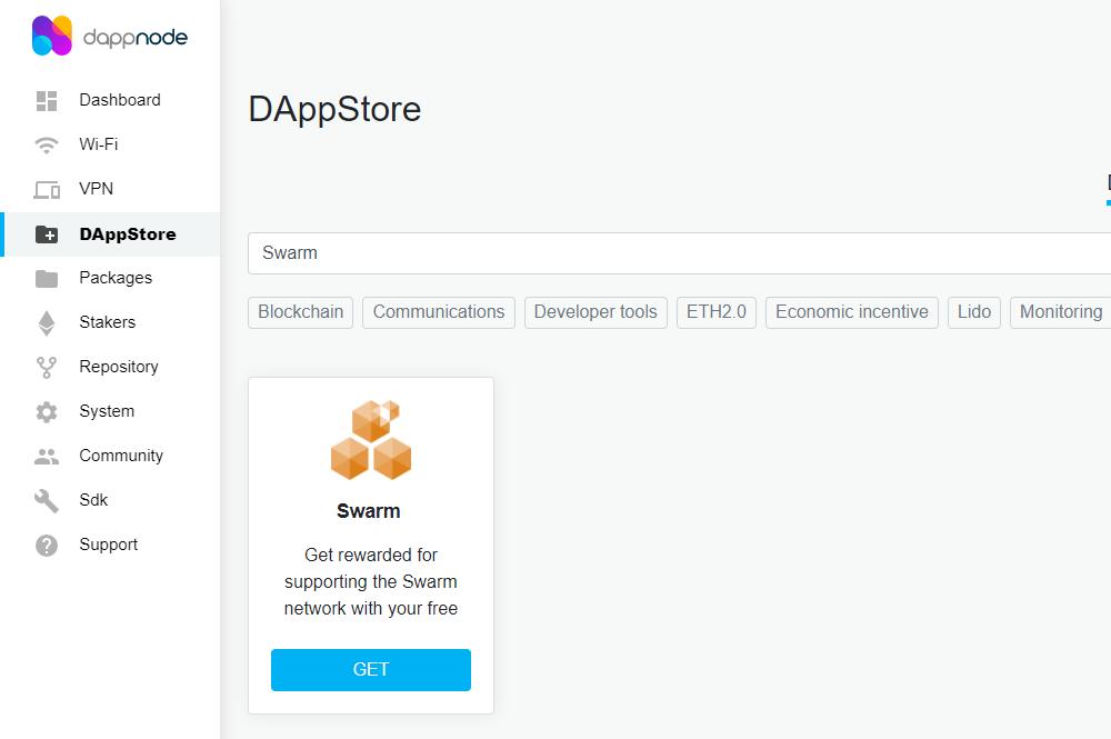 DAppStore Swarm Package